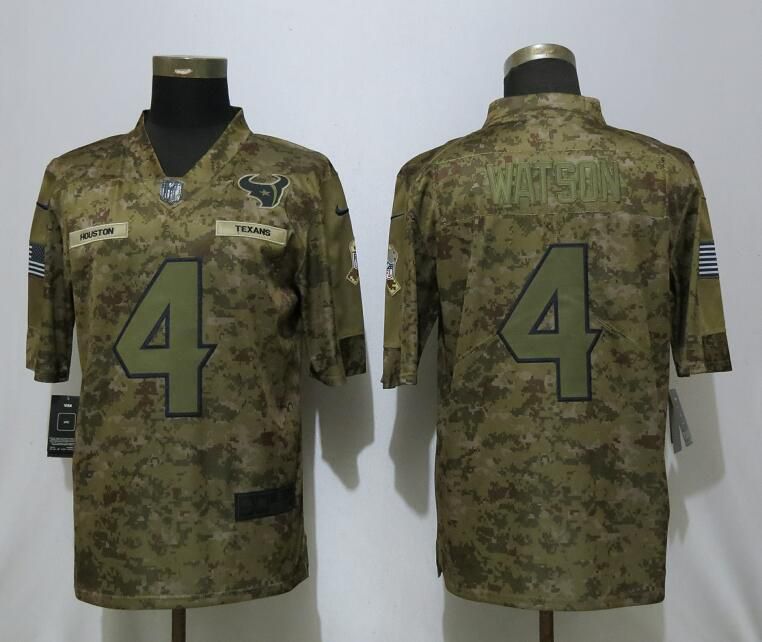 Men Houston Texans #4 Watson Nike Camo Salute to Service Limited NFL Jerseys